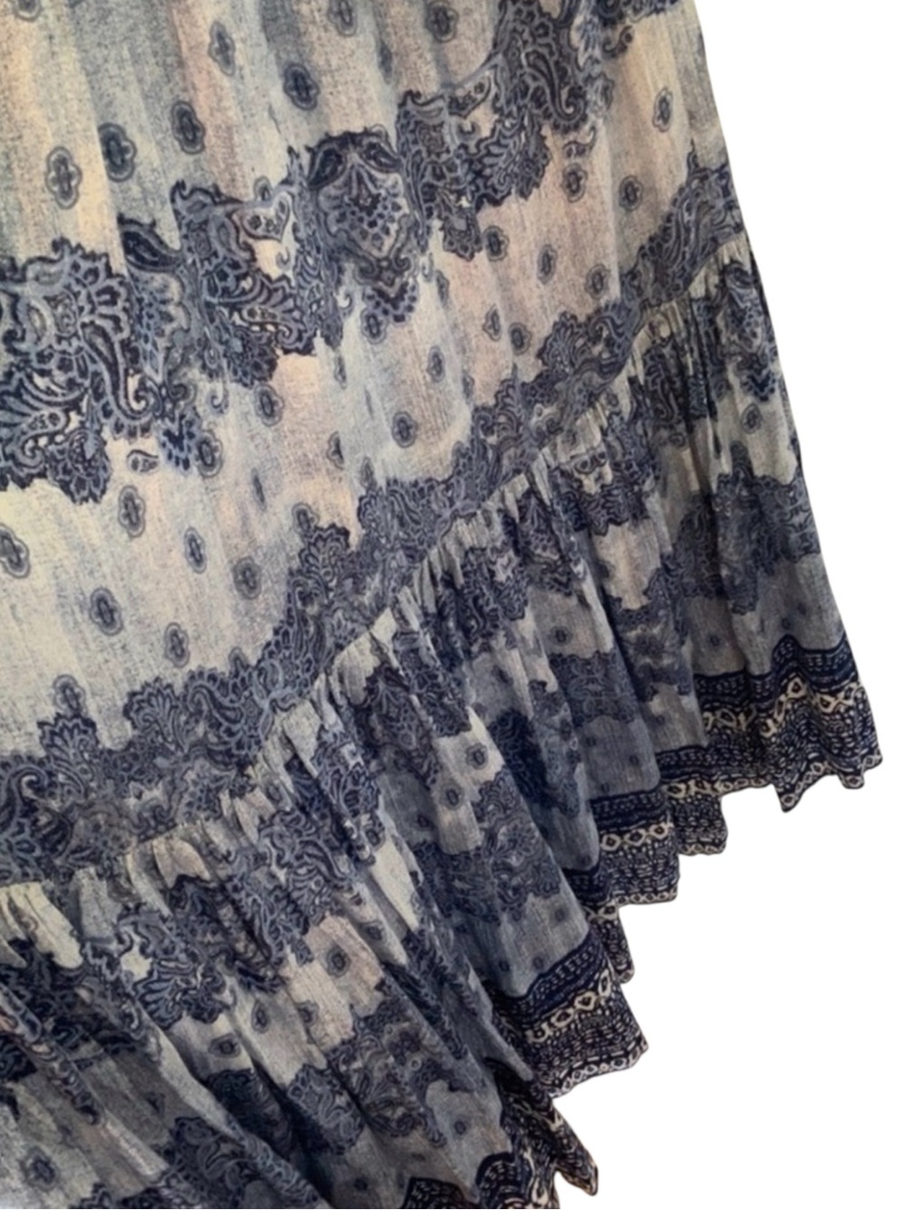 NEW Revolve Somedays Lovin Open Eyes Tiered Maxi Dress Blue White Large NWOT - Picture 11 of 16